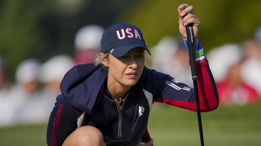 Nelly Korda, pictured at last month’s Solheim Cup, will miss her next two LPGA starts due to injury.