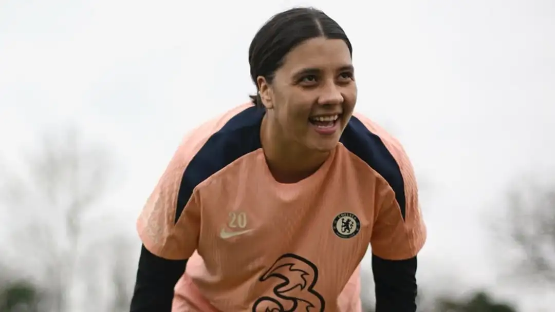 Sam Kerr back with a smile! Chelsea star spotted in good spirits after returning to training following conclusion of court case